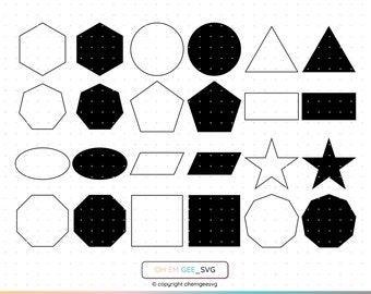 Geometric Shapes SVG Bundle: Basic Clip Art (Digital Download)