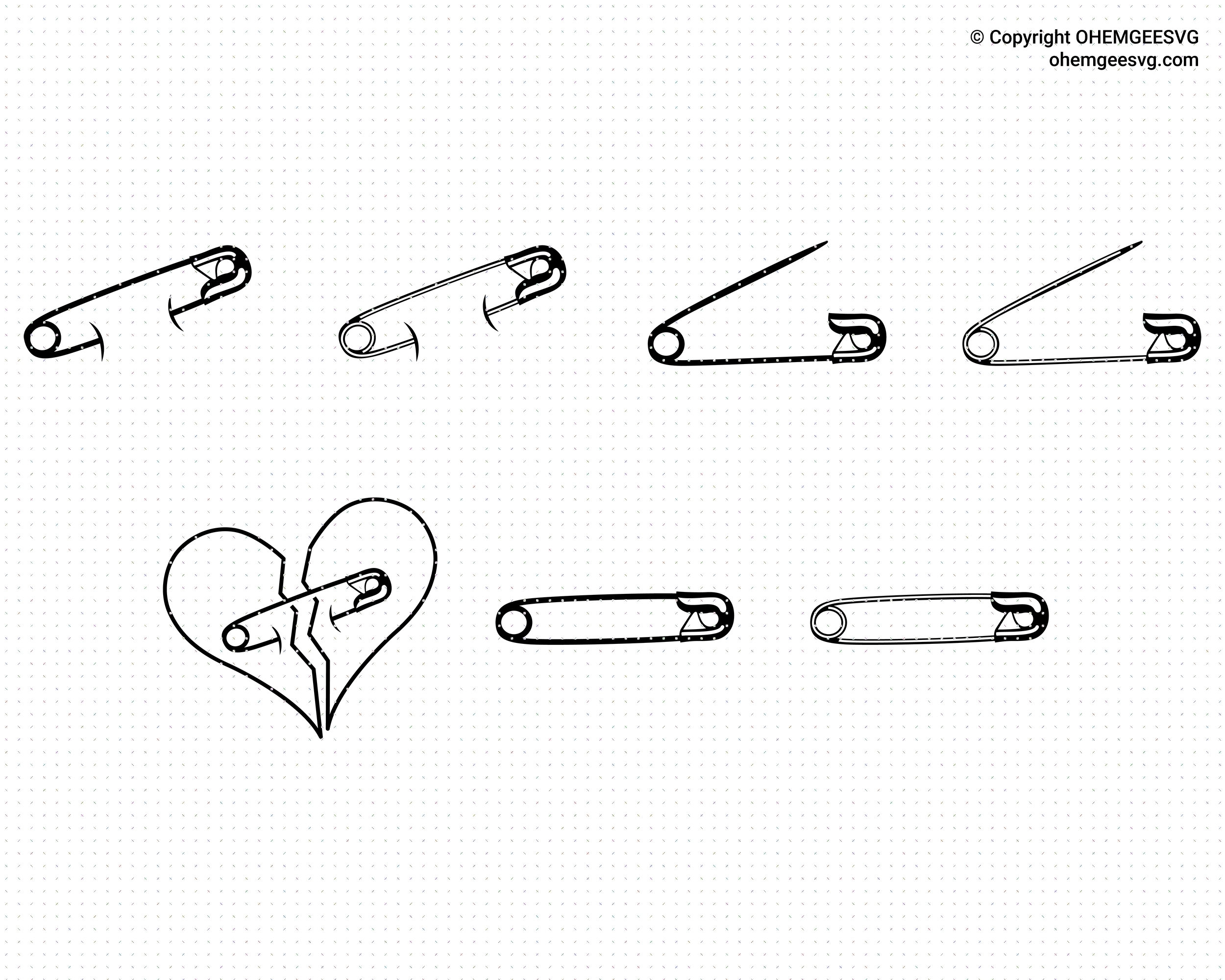 Safety Pin Saved in Svg and Png Files Safety Pin Heart Clipart