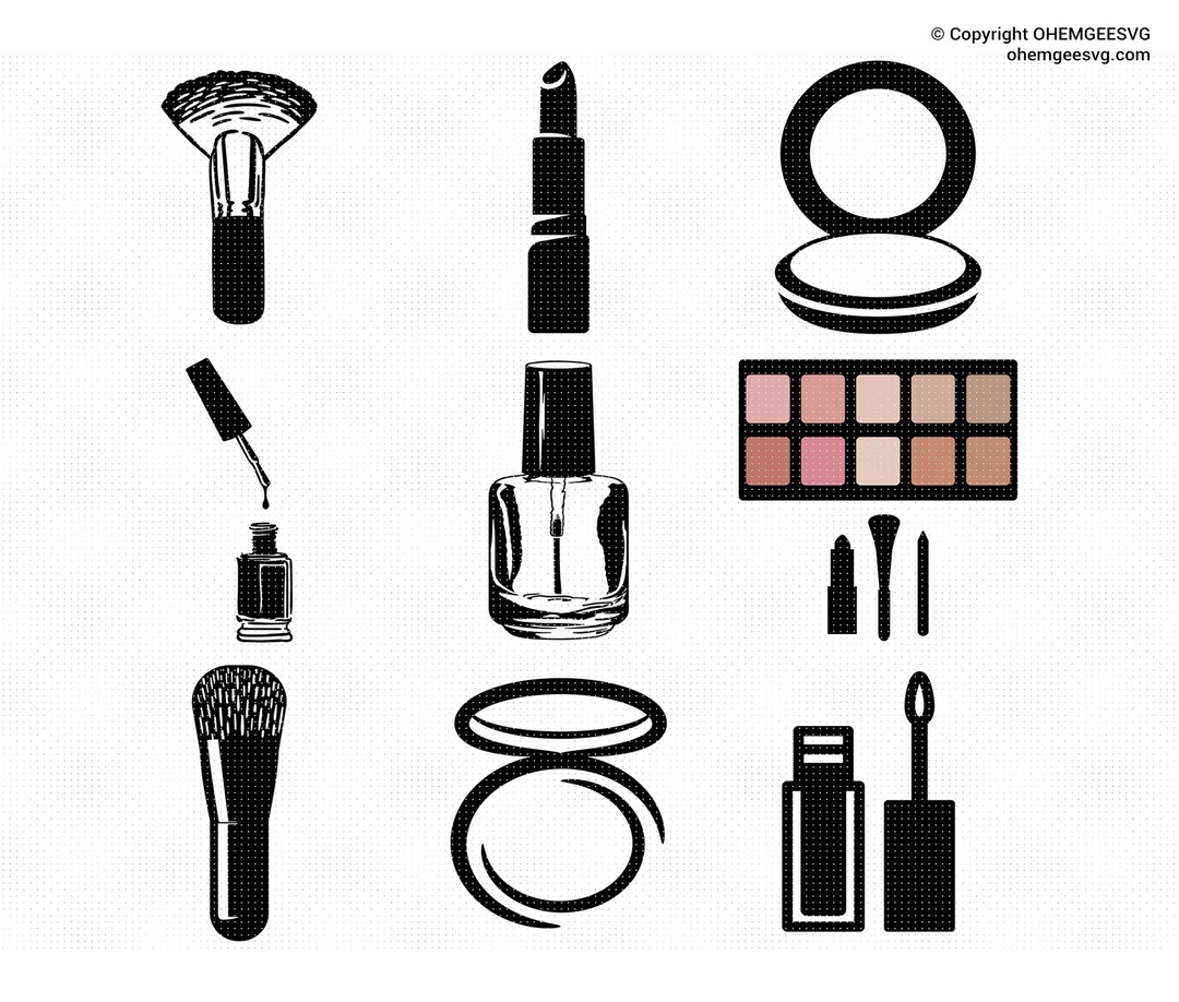 Makeup SVG Bundle, Makeup SVG, Makeup Silhouette, Lipstick Svg, Nail