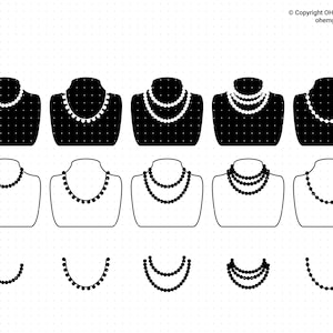 Pearls Necklace Svg, Pearl Svg, Necklace Svg, eps, png, dxf, clipart for cricut or silhouette