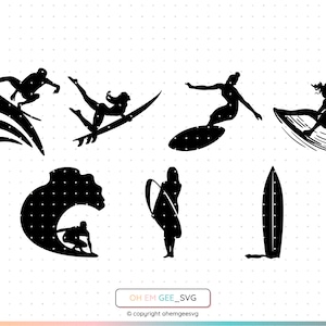 Surfing SVG Bundle, Surfing SVG, Surfer SVG, Surf Board Svg, Waves Svg, Surfing Silhouette, Surfer Silhouette, Waves Silhouette
