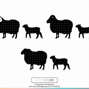 Ram with Baby Lamb Saved in Svg and Png Files, Sheep Family Cricut, Sheep and Lamb Clipart, Ram Dxf, Baby Lamb Eps, Sheep Svg, Lamb Svg