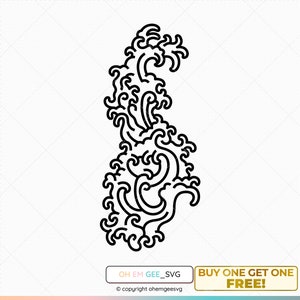 Ocean Waves Svg, Waves Clipart, Japanese Waves Png, Water Dxf, Ocean Waves Eps, Waves Cricut, Japanese Waves Cut File, Water Silhouette