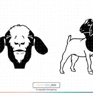 Boer Goat Saved in Svg and Png Files, Boer Goat Eps, Goat Clipart, Boer Goat Dxf, Goat Cricut, Boer Goat Cut File, Goat Silhouette, Goat Svg