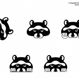 Peeking Raccoon Saved in Svg and Png Files, Peeking Animal Cricut, Sneak Peek Raccoon Dxf, Cute Raccoon Eps, Raccoon Cut File, Raccoon Svg