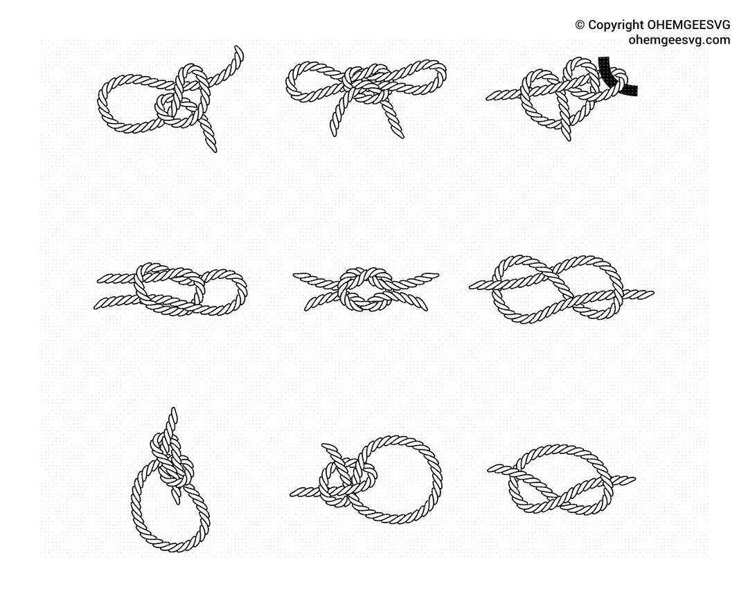Knot Types SVG Bundle, Knot Types Svg, Boat Knots Svg, Rope Knots Svg
