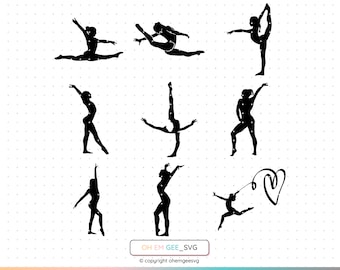 Gymnastics Silhouette SVG Bundle, Gymnastics Png, Gymnastics Clipart, Gymnastics Dxf, Gymnast Eps, Gymnast Cricut, Gymnastics Silhouette