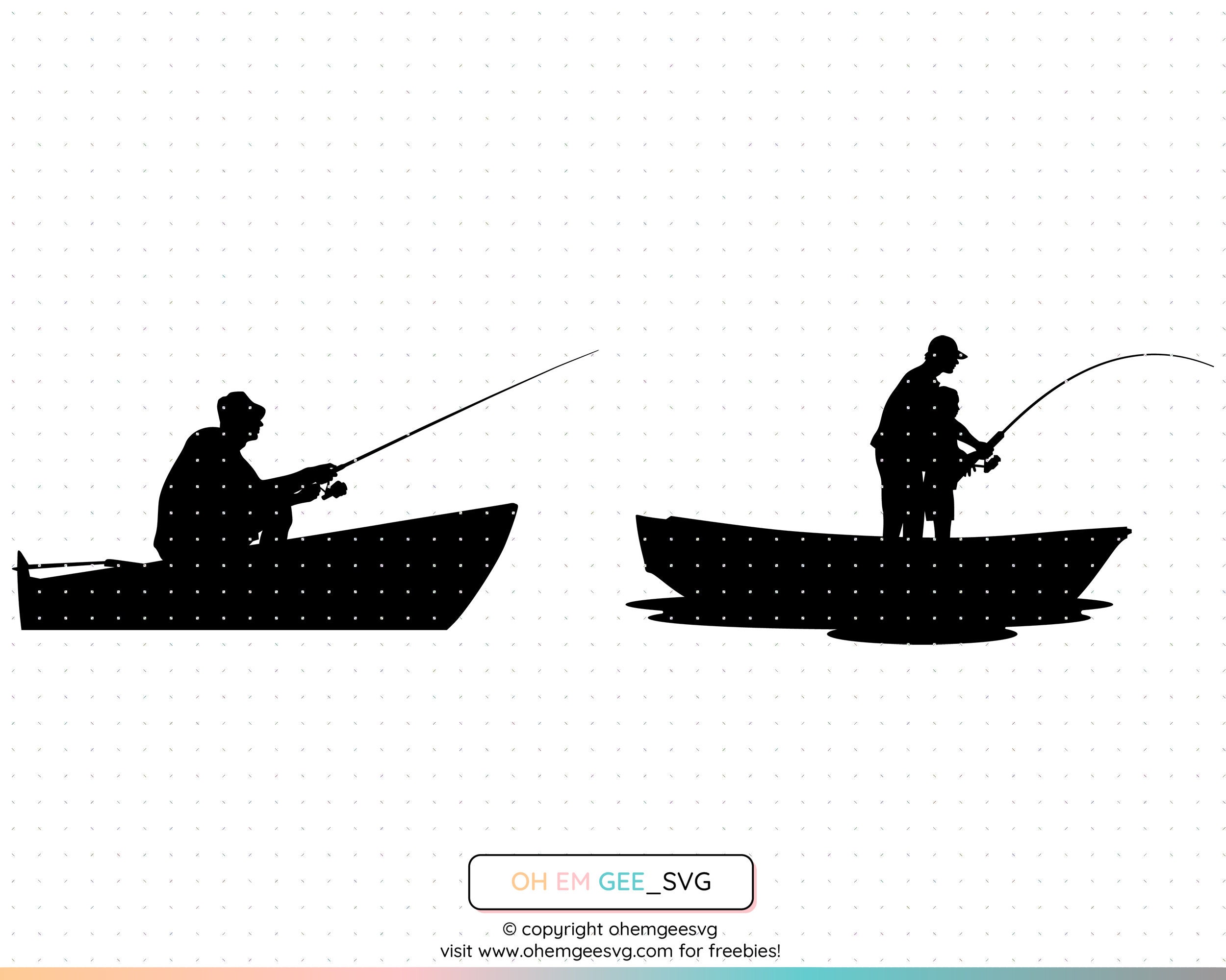 Download Father And Son Fishing Svg Fishing On A Boat Png Fisherman Etsy