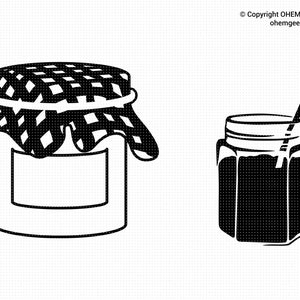Vintage Jam Jar Svg, Strawberry Jam Png, Jam Clipart, Jam Dxf, Jam Jar Eps, Jam Cricut, Jam Jar Cut File, Jam Jar Silhouette