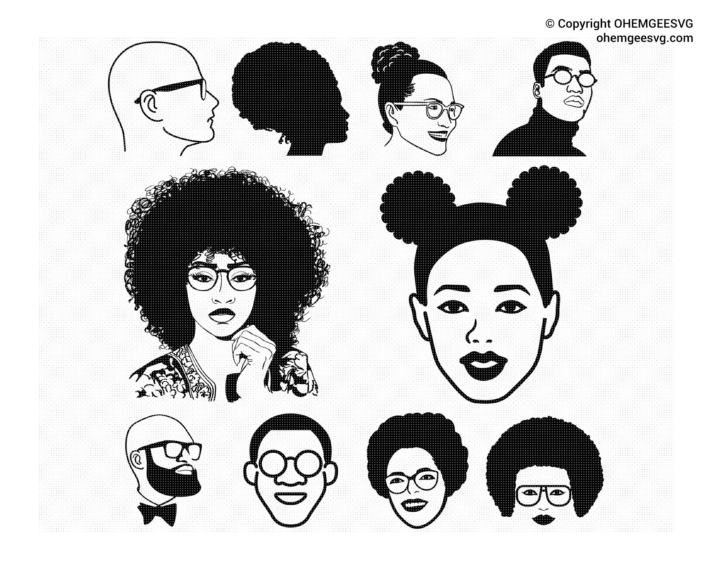 Download Smart Woman Svg Afro Woman With Glasses Svg Black Woman Svg Etsy