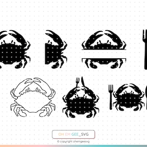 Krab Svg, Kraby Png, Clipart z owocami morza, Restauracja Dxf, Szef Kuchni Eps, Przybory Cricut, Plik Cięcia Kraba, Sylwetka Kraba