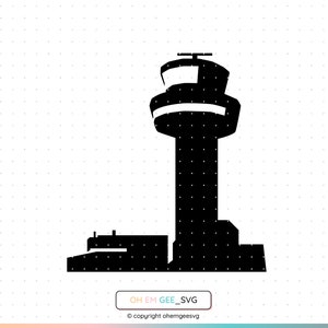 Air Traffic Control Tower Saved in Svg and Png Files, Air Traffic Clipart, Tower Eps, Control Tower Dxf, Air Traffic Control Tower Cricut