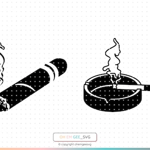 Cigar Svg, Ash Tray Png, Tobacco Clipart, Tobacco Dxf, Cigar Eps, Tobacco Cricut, Cigar Cut File, Tobacco Silhouette, Cigarette Silhouette