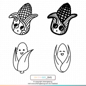Süßer Mais als SVG- und Png-Datei, Mais Clipart, Dxf Süßer Mais, Eps Mais, Mais Cricut, Maiskolben Schnitt-Datei, Maiskolben Silhouette, Mais svg