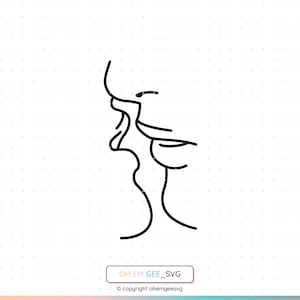 Kiss Saved in Svg and Png Files, Kissing Lips Clipart, Kiss Dxf, Couple Kissing Eps, Kissing Cricut, Kiss Cut File, Kissing Outline Svg
