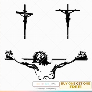 Jesus on the Cross Svg, Jesus Clipart, Cross Dxf, Crucifixion Eps, Jesus on the Cross Cricut, Jesus Cut File, Cross Silhouette, Cross Svg