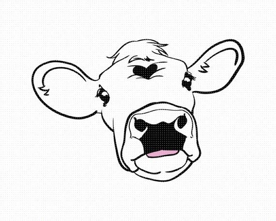 Download Cute Cow SVG Cow Head SVG Cow Face SVG Cow Eyes Svg Cow | Etsy