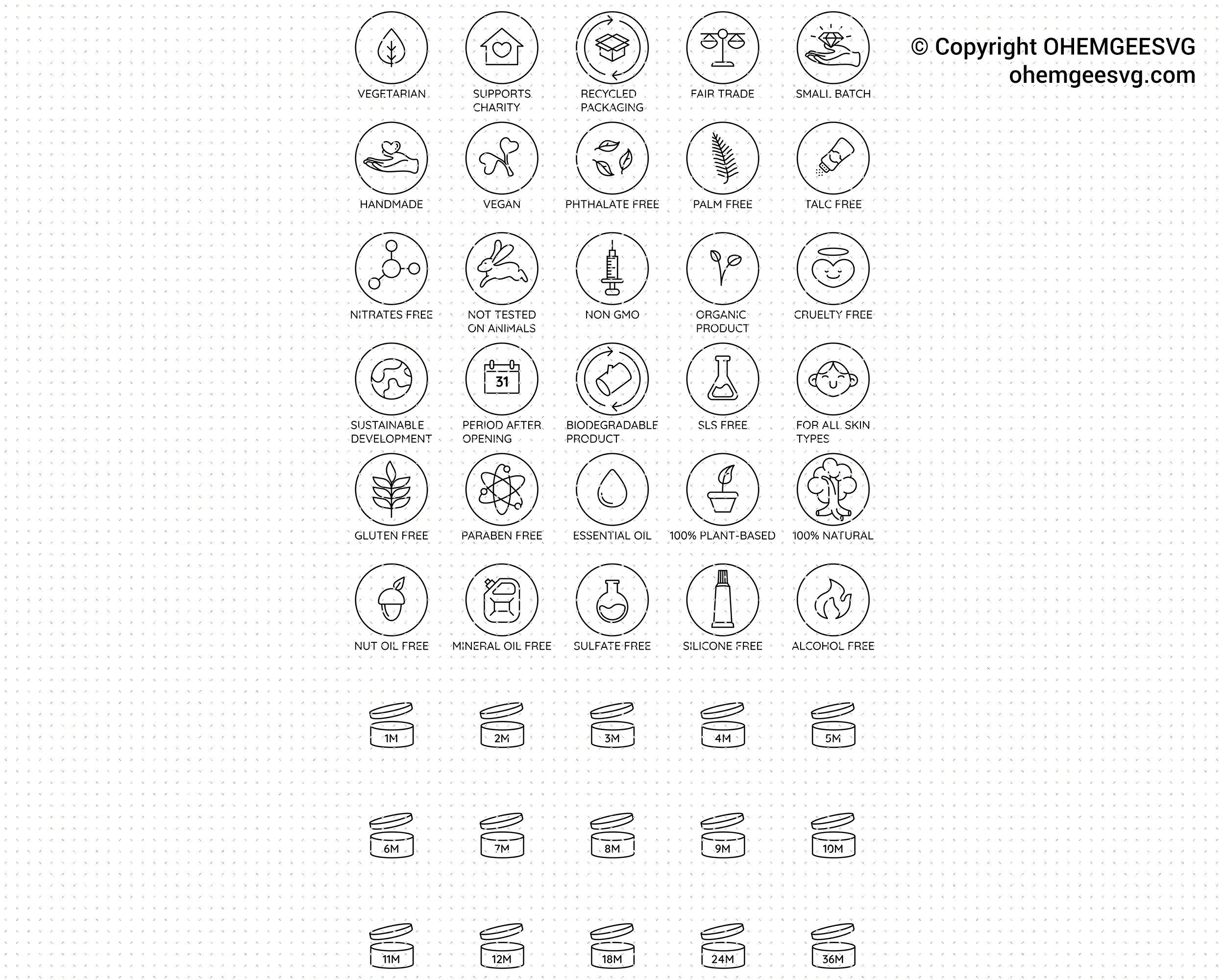 Download Eco Friendly Icons Svg Bundle Cosmetics Food Ingredient Etsy