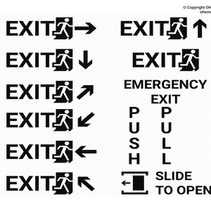 Exit Sign SVG Bundle, Exit Sign Svg, Emergency Poster Png, Signage Clipart, Exit Arrow Dxf, Door Sign Eps, Exit Sign Svg, Emergency Exit Svg