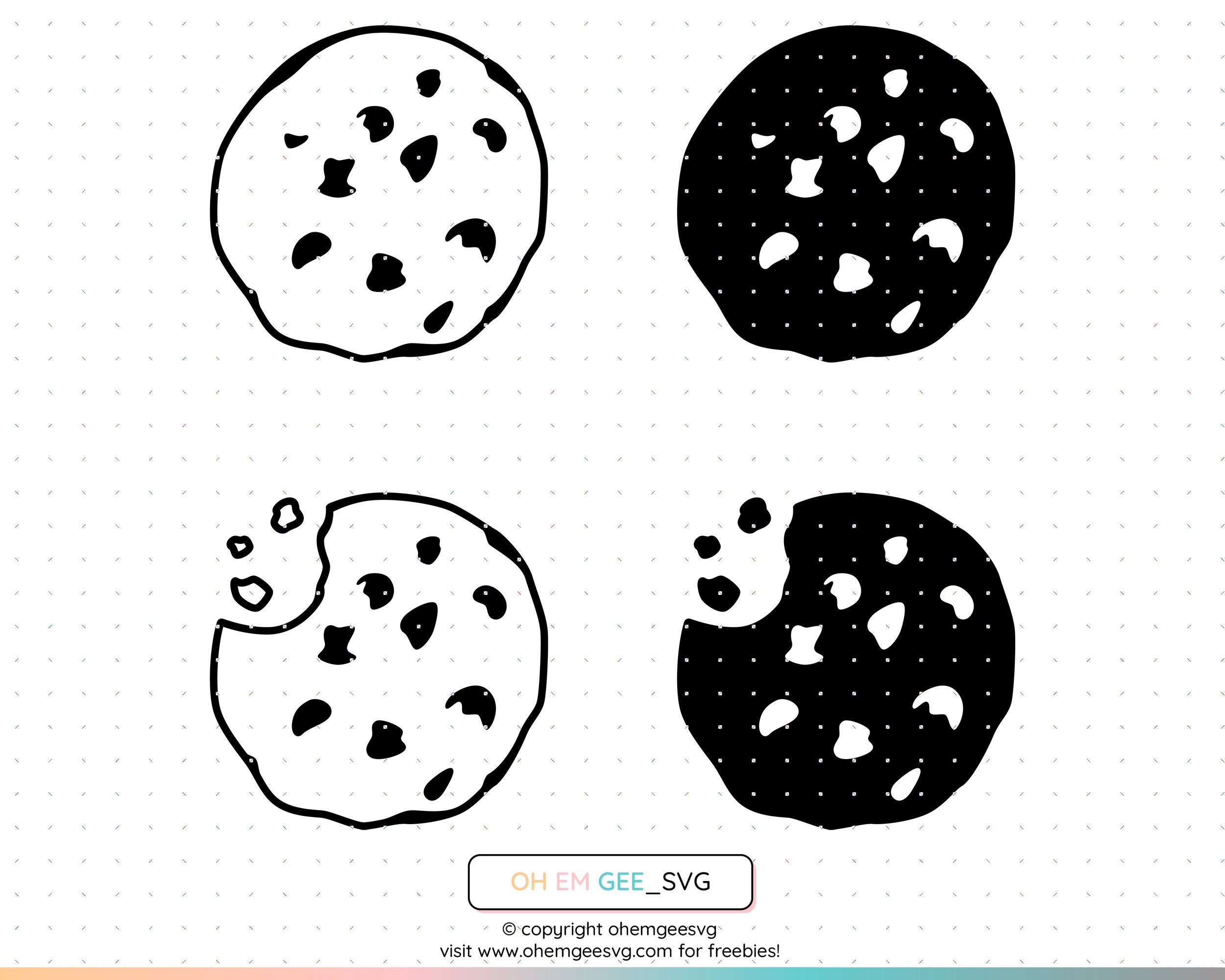 Chocolate Chip Cookie Svg Cookie Png Cookies Clipart Cookie - Etsy