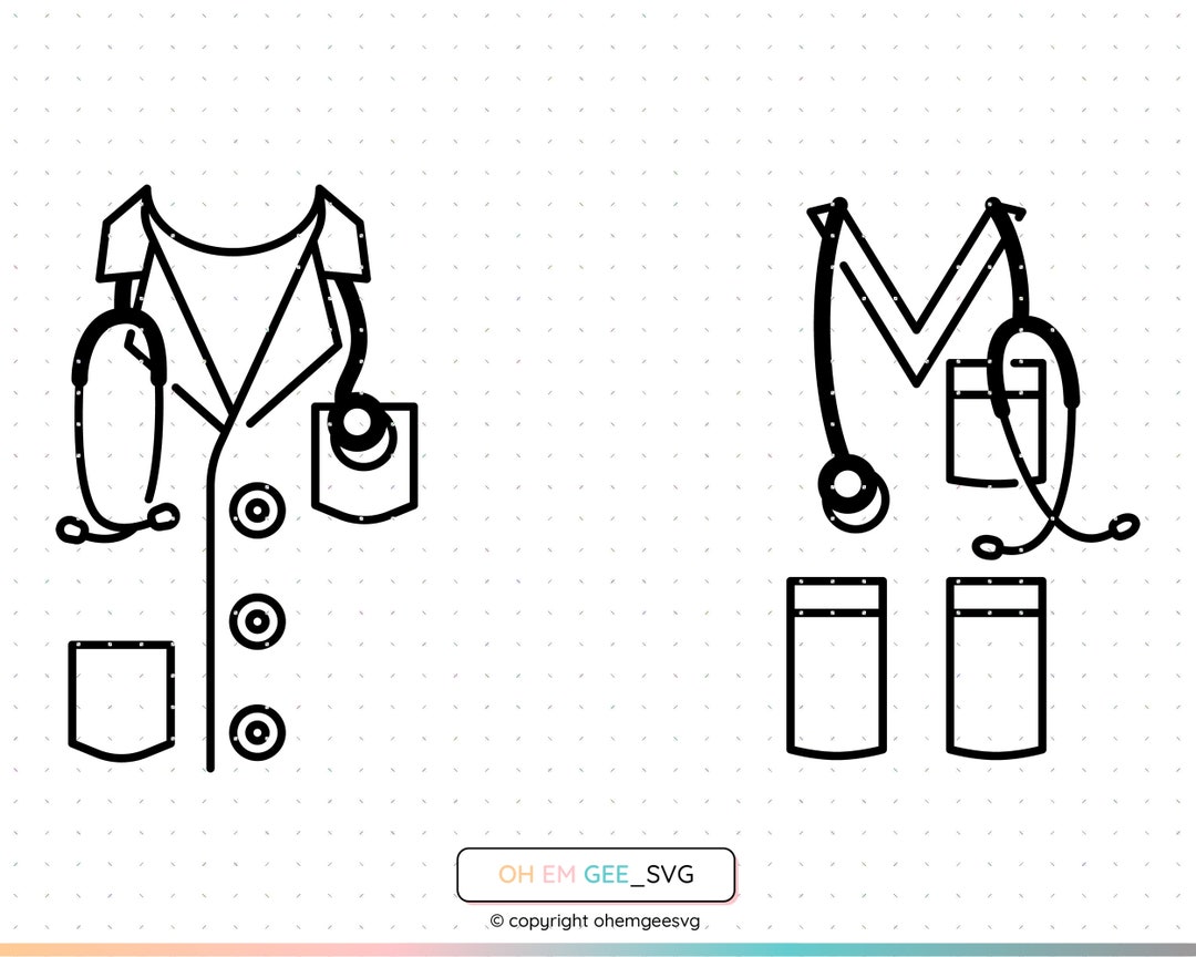 Doctor Coat Svg, Nurse Coat Png, Lab Coat Clipart, Doctor's Coat Dxf, Nurse's Coat Eps, Lab Coat