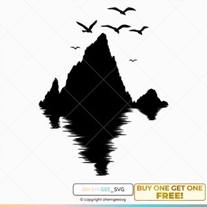 Mystery Island Svg, Island Clipart, Mountain Png, Mountain Island Dxf, Mystery Island Eps, Island Cricut, Mountain Cut File, Island Svg