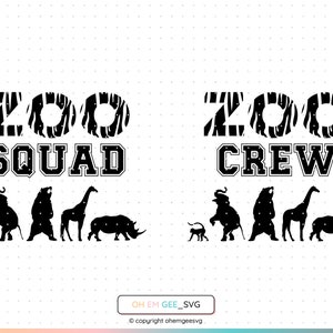 Zoo Crew Svg, Zoo Squad Png, Zoo Animals Clipart, Zoo Eps, Zoo Crew Dxf, Zoo Squad Cricut, Zoo Animals Cut File, Zoo Crew Silhouette