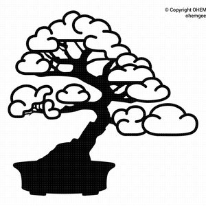 Bonsai Tree Saved in Svg and Png Files, Bonsai Clipart, Bonsai Tree Dxf, Bonsai Eps, Bonsai Cricut, Bonsai Cut File, Bonsai Silhouette