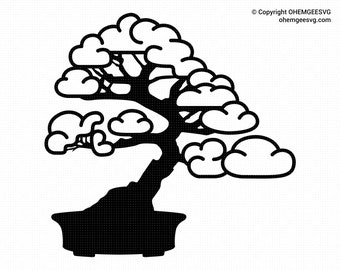 Bonsai Tree Saved in Svg and Png Files, Bonsai Clipart, Bonsai Tree Dxf, Bonsai Eps, Bonsai Cricut, Bonsai Cut File, Bonsai Silhouette