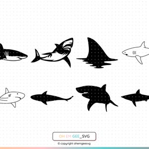 Sharks Saved in Svg and Png Files, Shark Clipart, Sharks Dxf, Shark Fin Cricut, Sharks Cut File, Shark Teeth Eps, Shark Silhouette