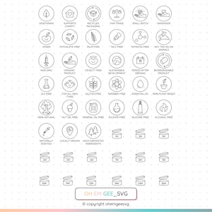 Eco Friendly Icons Svg Bundle, Cosmetics Png, Food Ingredient Warning Label Clipart, Vegetarian Dxf, Organic Symbols Eps, Shelf Life Icon