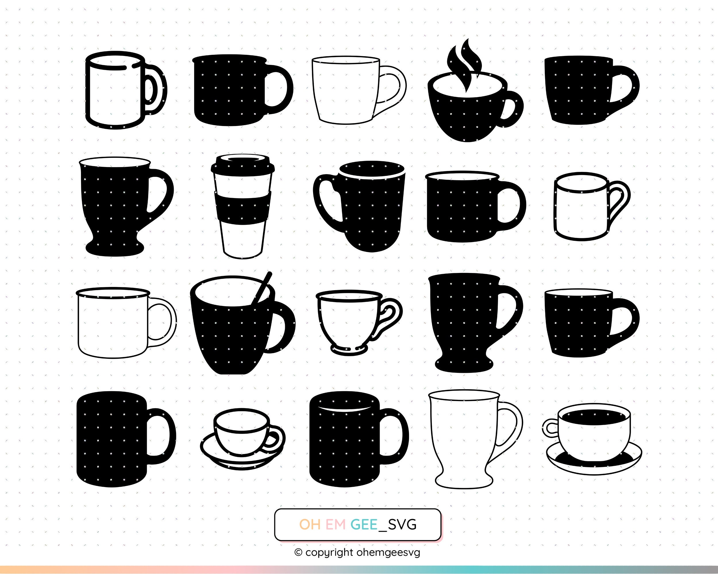 Coffee Cup Svg,coffee Cup Bundle,coffee Svg,coffee Cup Clipart