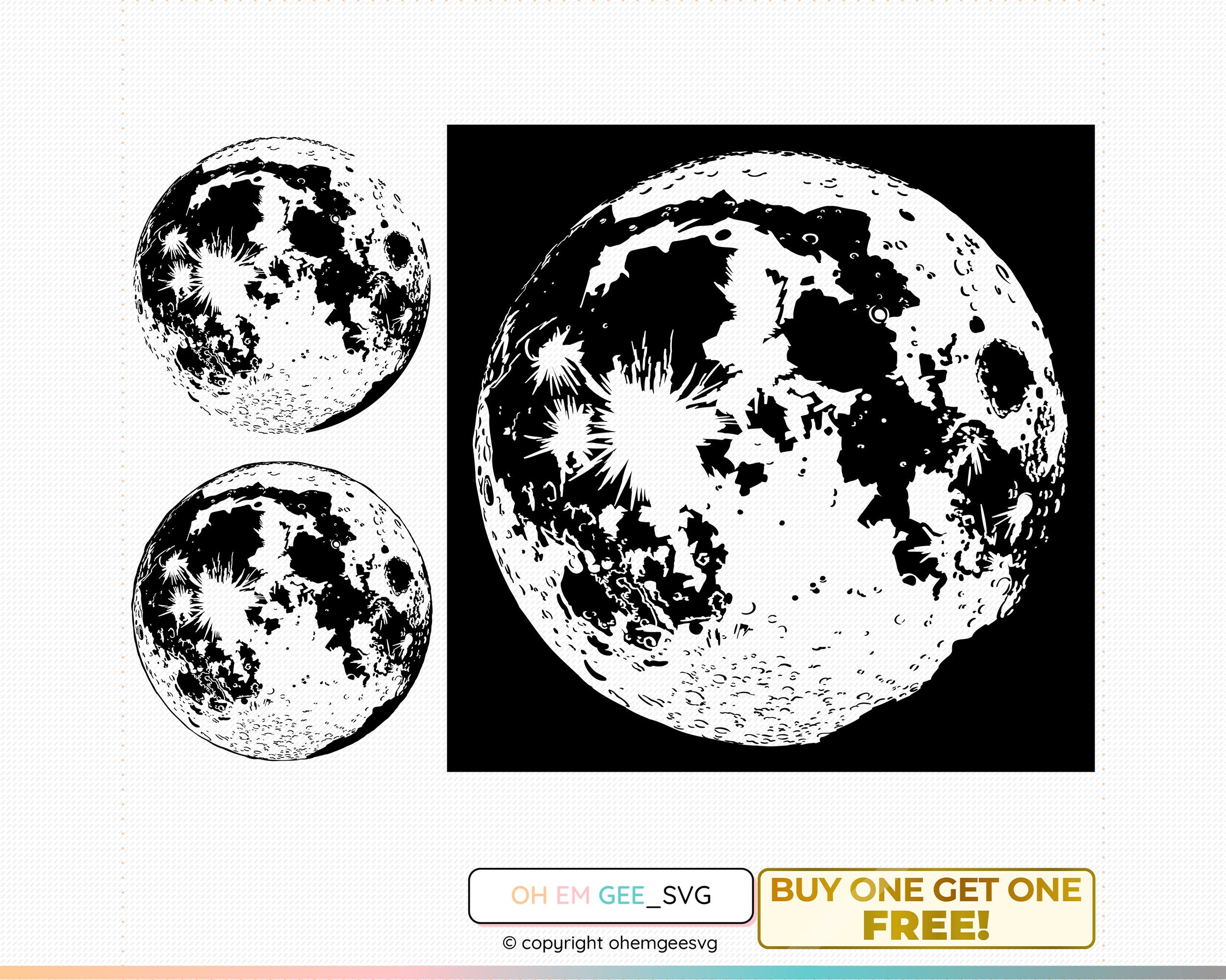 The Moon Svg, Solar System Png, Planets Clipart, Moon Dxf, Moon Eps, Full Moon Cricut, Space Cut File, Lunar Silhouette, Astronomy Svg