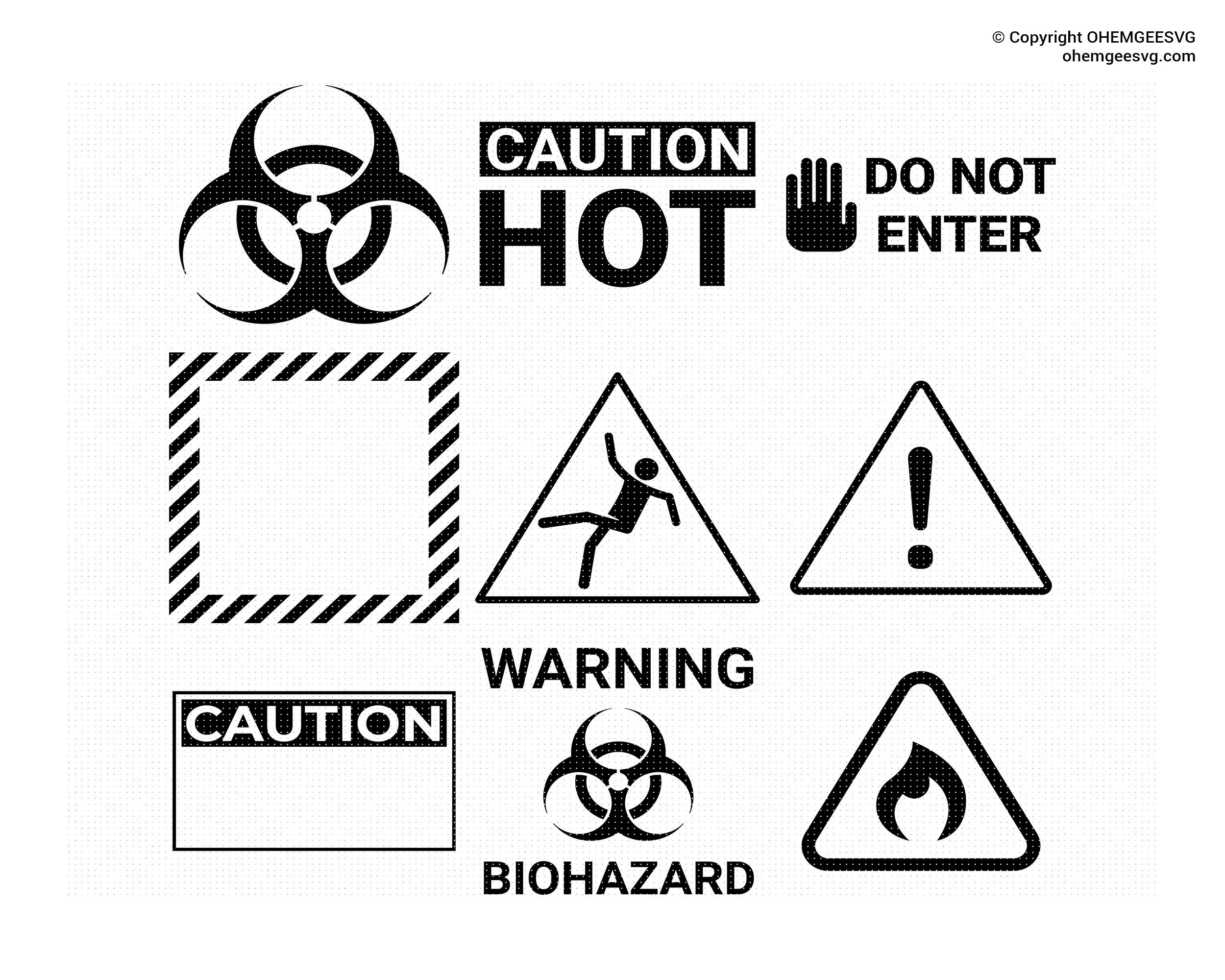 Caution Sign Svg Bundle Caution Sign Svg Danger Sign Png Etsy