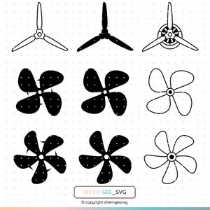 Propeller Svg, Plane Propeller Png, Ship Propeller Clipart, Boat Propeller Dxf, Propeller Eps, Plane Propeller Cricut, Propeller Silhouette