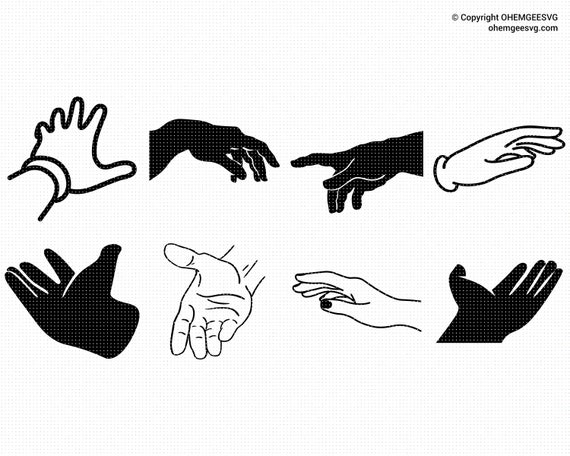Download Hand Reaching Out Svg Hand Sign Svg Hand Sign Silhouette Etsy