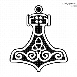 Viking Protection Symbol Svg, Mjolnir Png, Thor&#39;s Hammer Clipart, Viking Symbol Dxf, Viking Protection Eps, Viking Cricut, Viking Svg