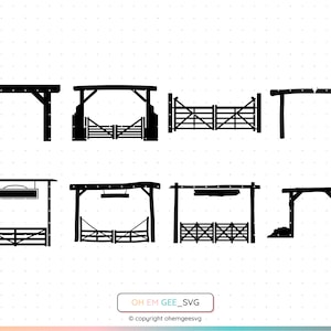 Ranch Gate Svg, Wooden Gate Png, Farm Gate Clipart, Ranch Entrance Dxf, Farm Entrance Eps, Ranch Wooden Gate Cricut, Ranch Gate Silhouette