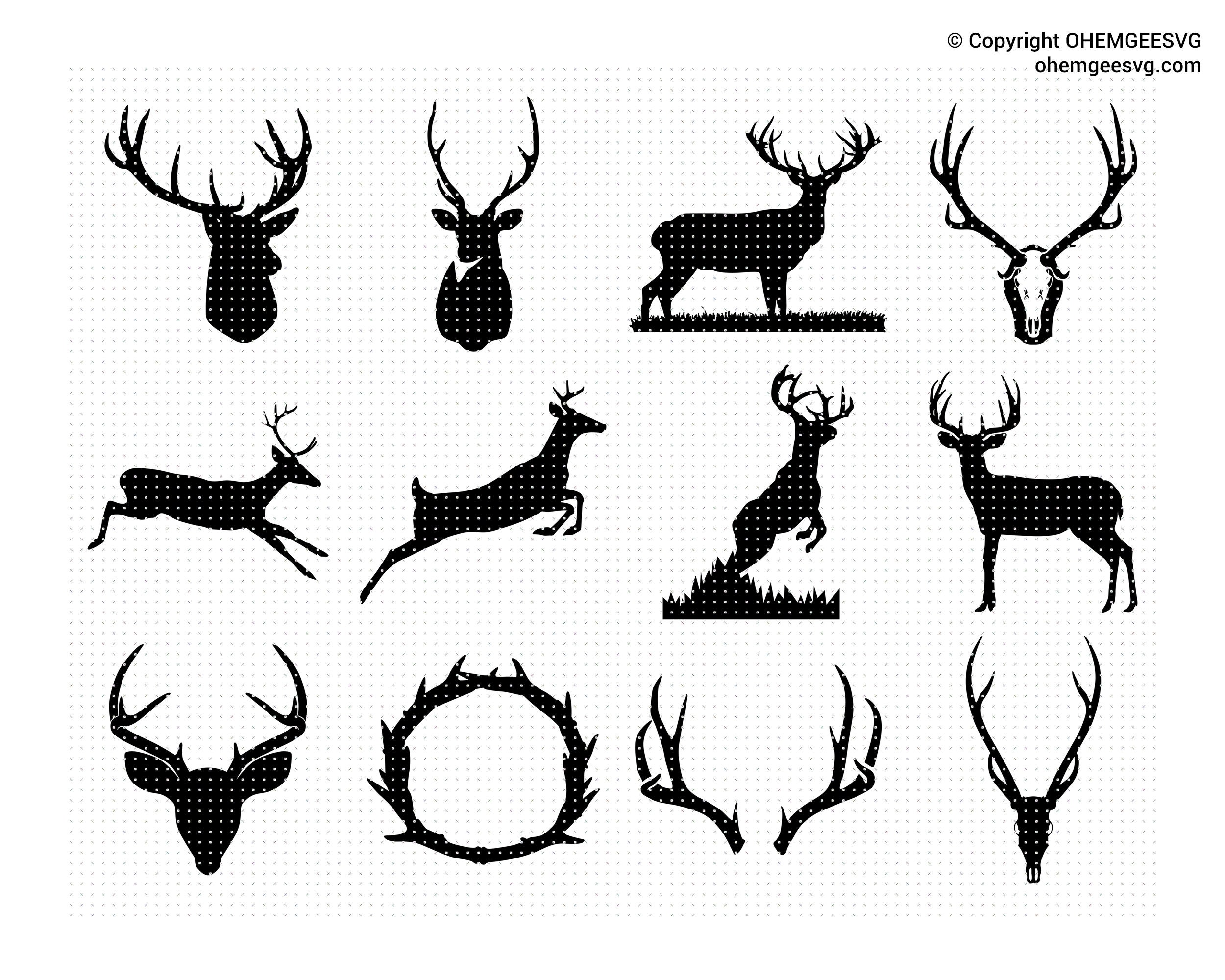 Stag Svg Buck Svg Stag Antlers Svg Stag Clipart Stag Etsy