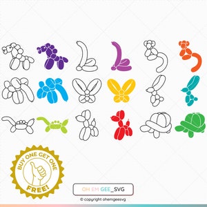 Balloon Party Animals SVG Bundle, Balloon Party Animals SVG, Dog Balloon SVG, Horse Balloon Svg, Butterfly Balloon Svg, Animal Balloon Svg