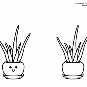 Aloe Vera Svg, Cute Aloe Vera Png, Cute Plant Clipart, Aloe Vera Dxf, Cute Aloe Vera Eps, Aloe Vera Cricut, Aloe Cut File, Aloe Silhouette
