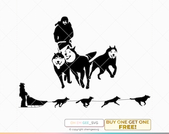 Dog Sled Svg, Sled Dogs Png, Dog Sleigh Clipart, Dog Sled Eps, Sled Dogs Png, Dog Sleigh Dxf, Dog Sled Cricut, Sled Silhouette, Sled Svg