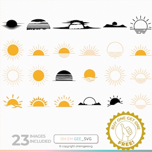 Sunrise Svg, Sunset Png, Sun Clipart, Sun Dxf, Sunrise Eps, Sunset Cricut, Sun Cut File, Sunrise Silhouette, Sunset Silhouette, Sun Cricut