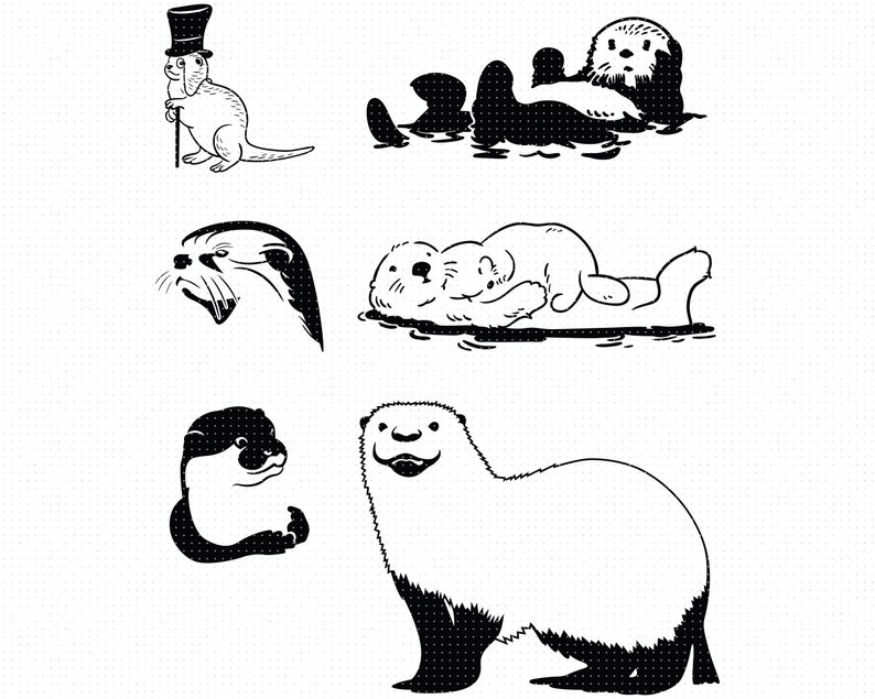 Download Otter SVG Bundle Otter SVG Cute Otter SVG Otter Clipart | Etsy