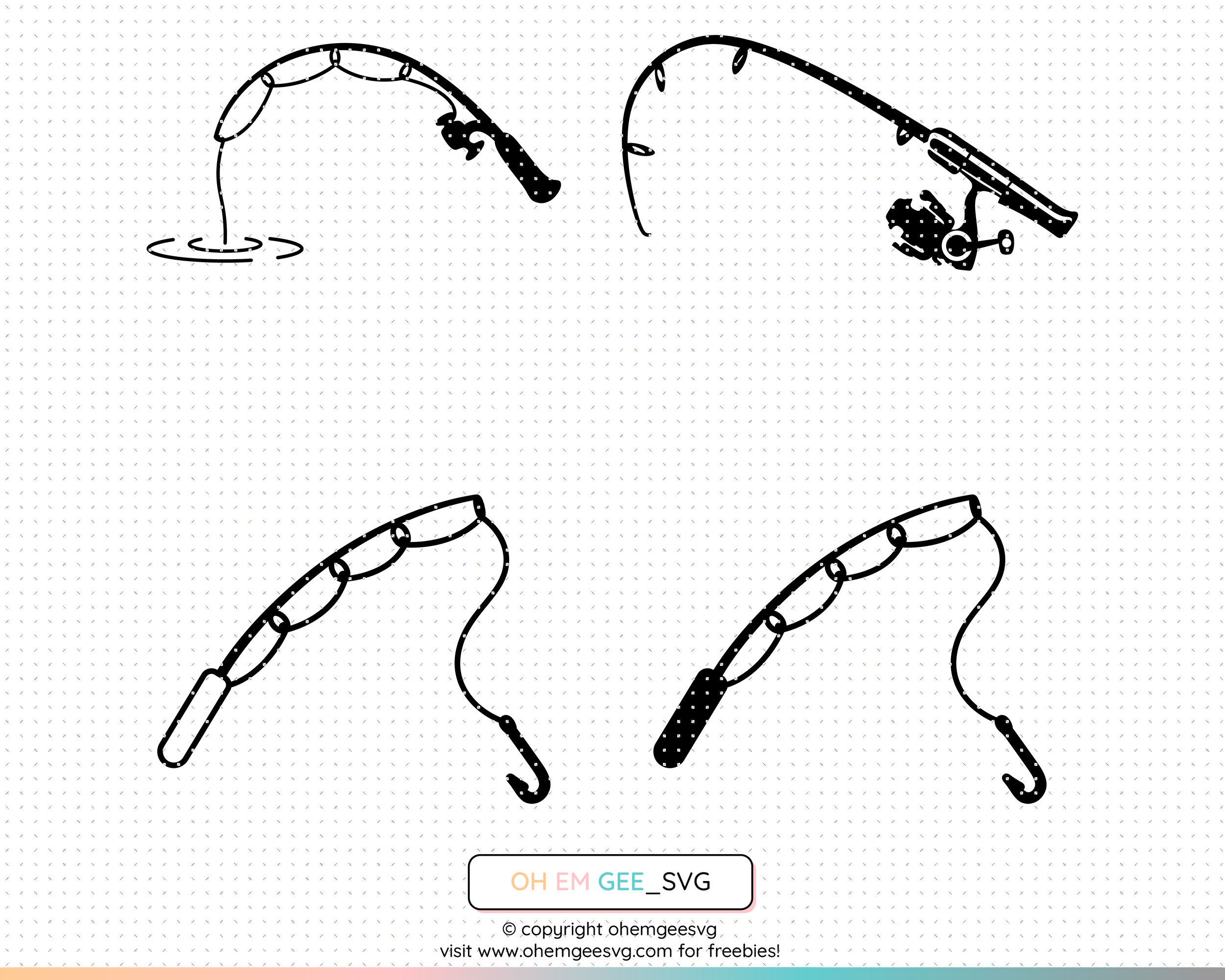 Free 113 Silhouette Curved Fishing Pole Svg SVG PNG EPS DXF File