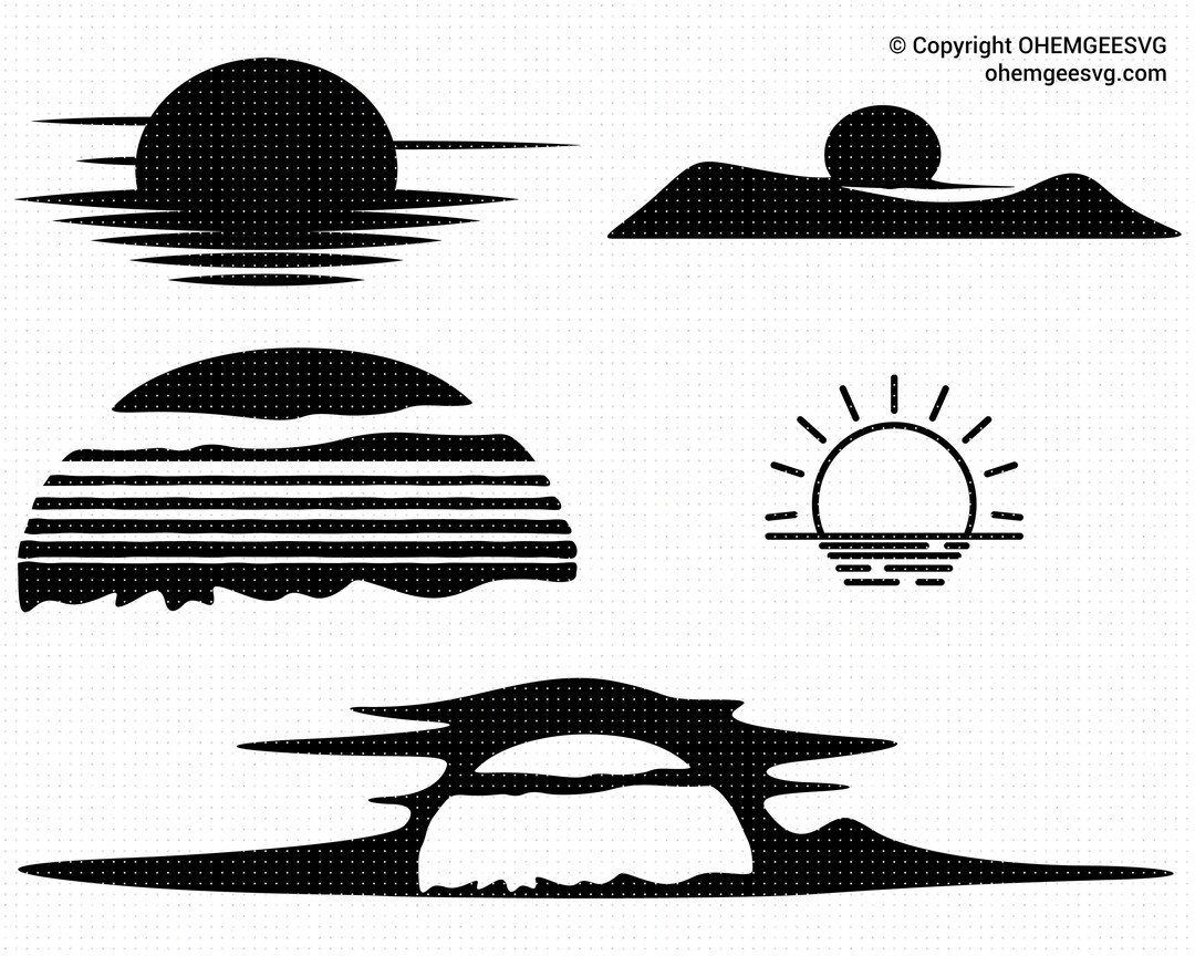 Sunrise Svg Sunset Png Sun Clipart Sun Dxf Sunrise Eps - Etsy Canada