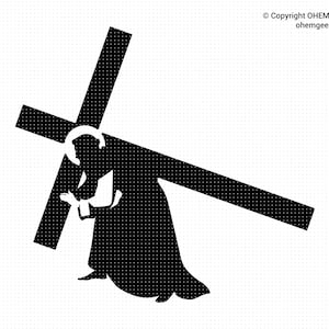 Jesus Carrying The Cross Svg, Christ Carry The Cross Svg, Jesus Svg, Christ Svg, eps, png, dxf, clipart for cricut or silhouette