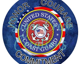 United States Coast Guard Emblem Embossed Aluminum Tin Sign United States Coast Guard Emblem Embossed Aluminum Tin Sign