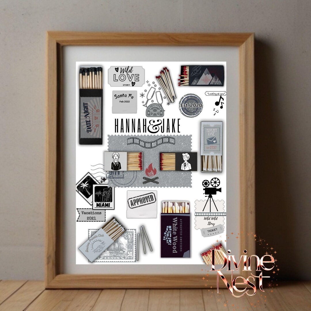 Custom Matches Grey Wall Art Home Decor,personalized Digital Matchbox ...