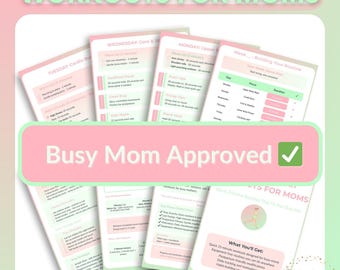 Busy Mom Fitness-Planer: Wochenplan & Home Workout Tracker (Digitaler Download, US Letter Größe)